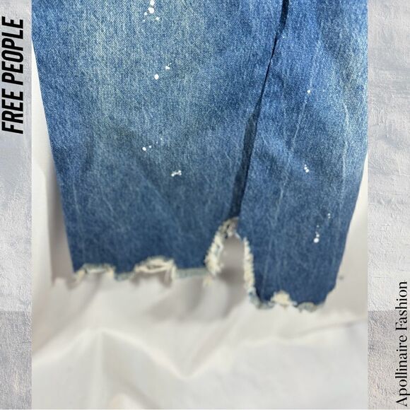 WE THE FREE MAGGIE PAINT SPLATTER JEANS BLUE NWT SIZE 30 - Picture 5 of 5